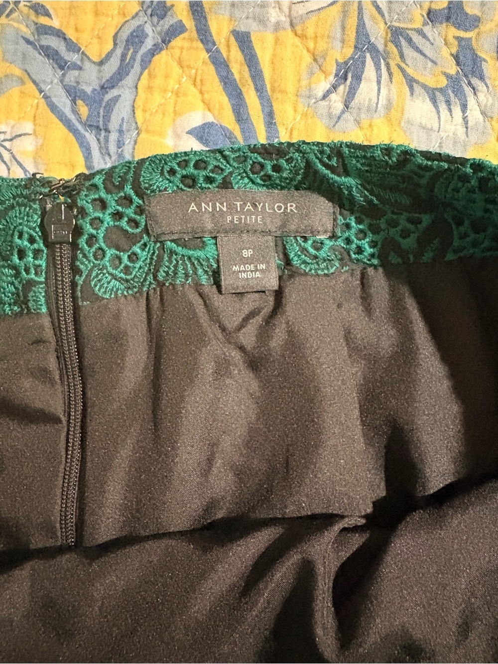 LOFT Teal Lace Overlay Pencil Skirt - Picture 6 of 9